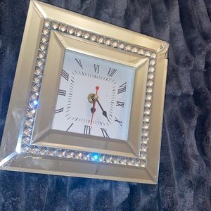 Silver mirror clock